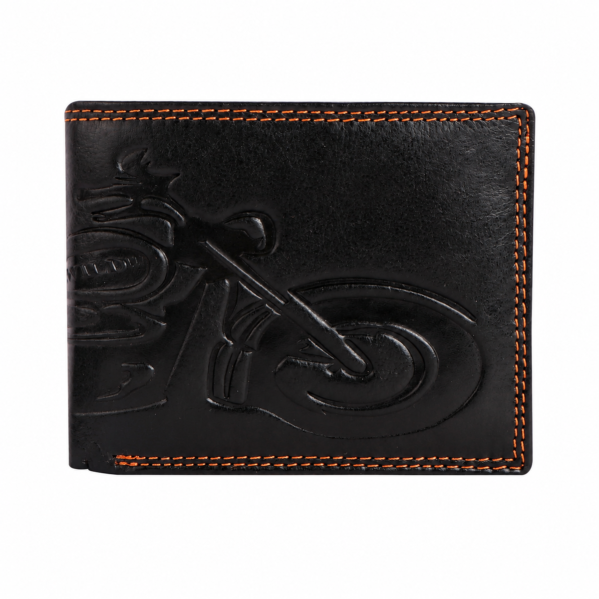 Seragino Bike Embossed Leather Bifold Wallet