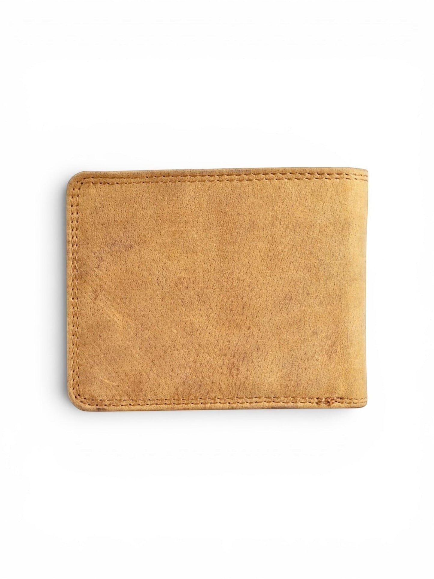 Seragino Classic Bifold wallet in tan full-grain leather with reinforced stitching and RFID lining.