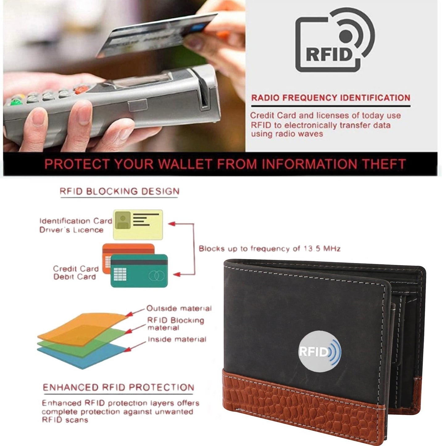 Seragino Croco Bifold Wallet
