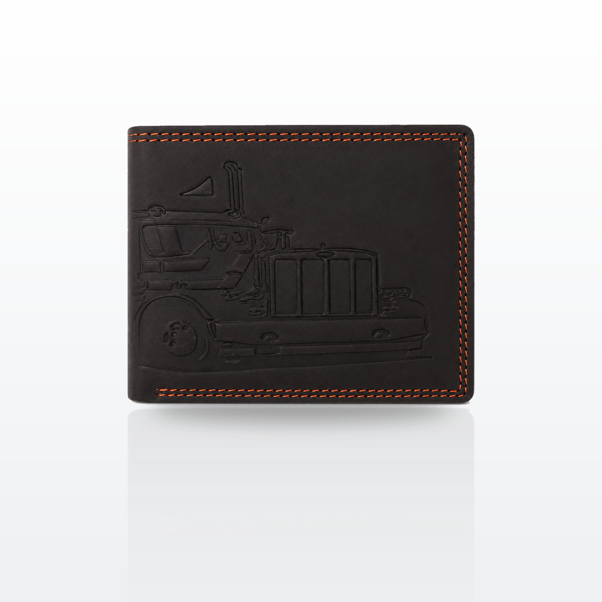 Seragino truck Embossed Leather Bifold Wallet