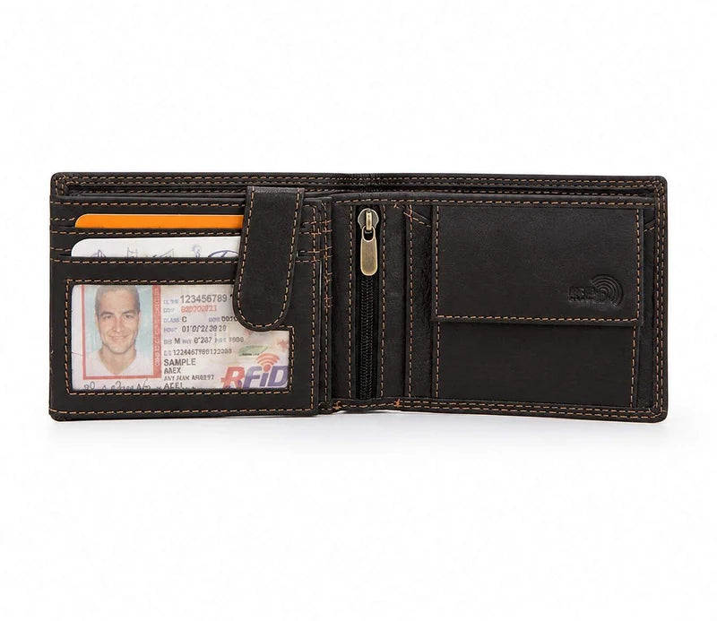 Wing Embossed Leather Bifold Wallet