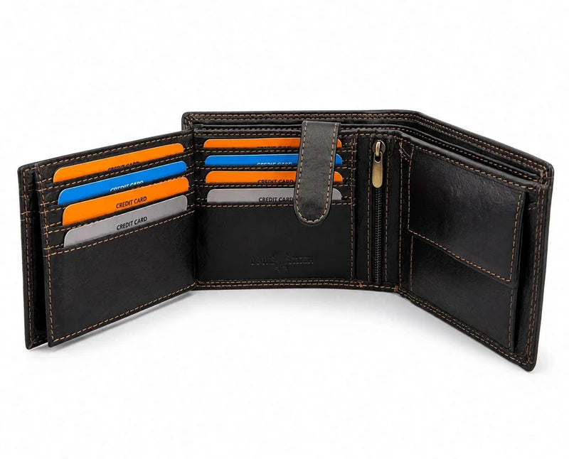 Wing Embossed Leather Bifold Wallet