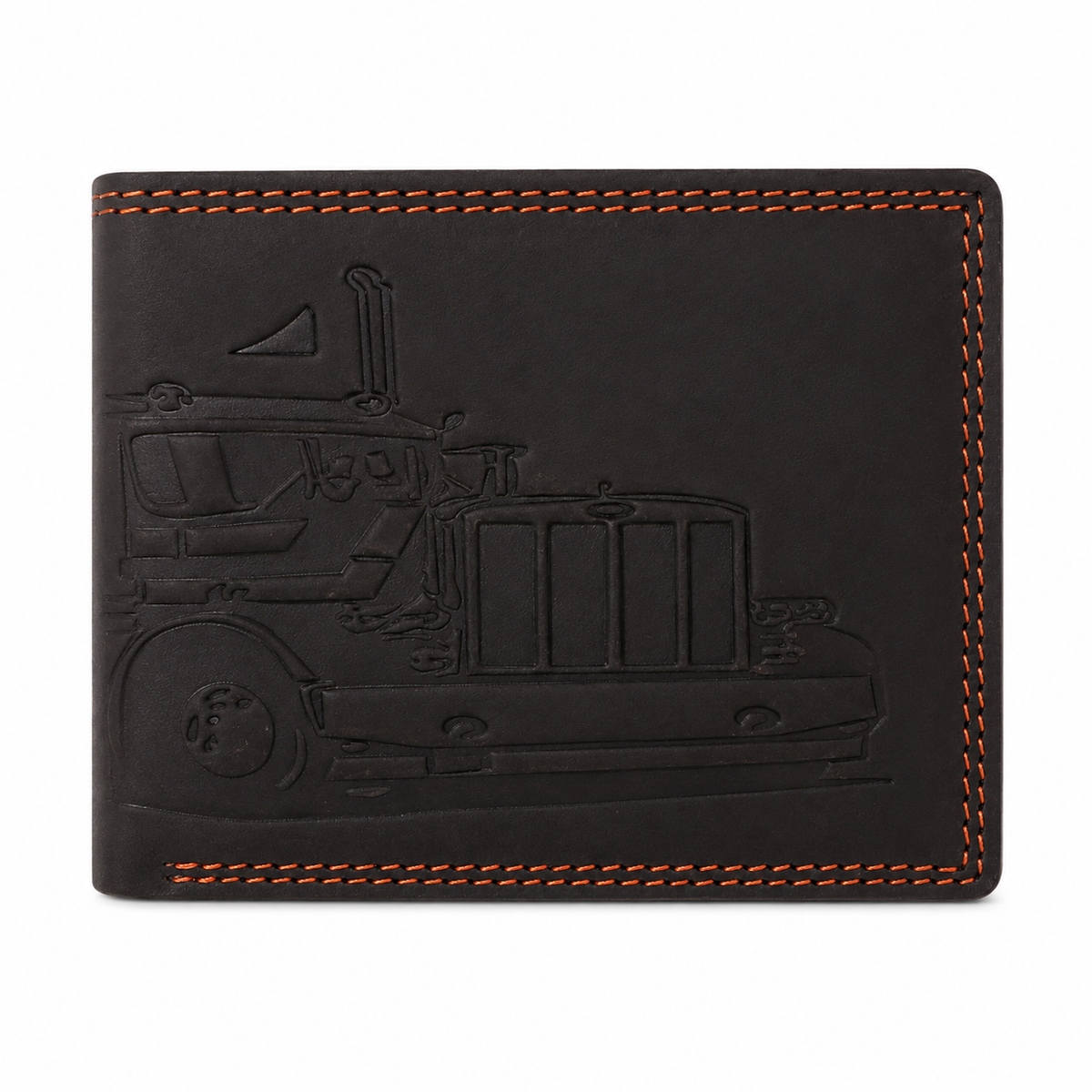 Seragino truck Embossed Leather Bifold Wallet