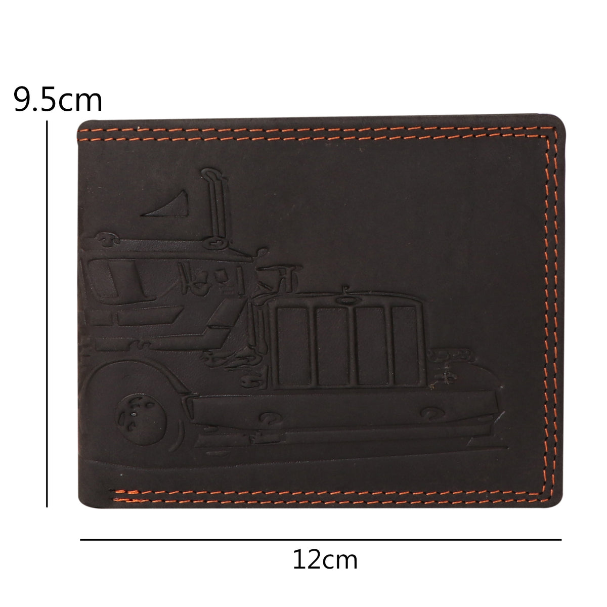 Seragino truck Embossed Leather Bifold Wallet