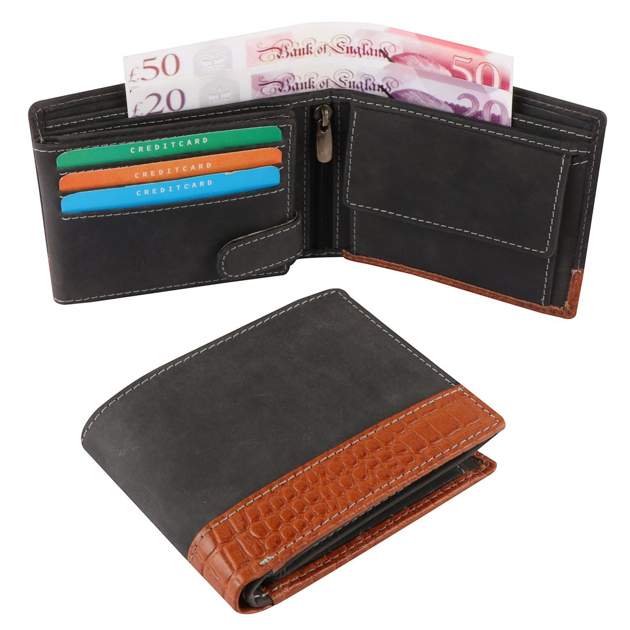 Seragino Croco Bifold Wallet