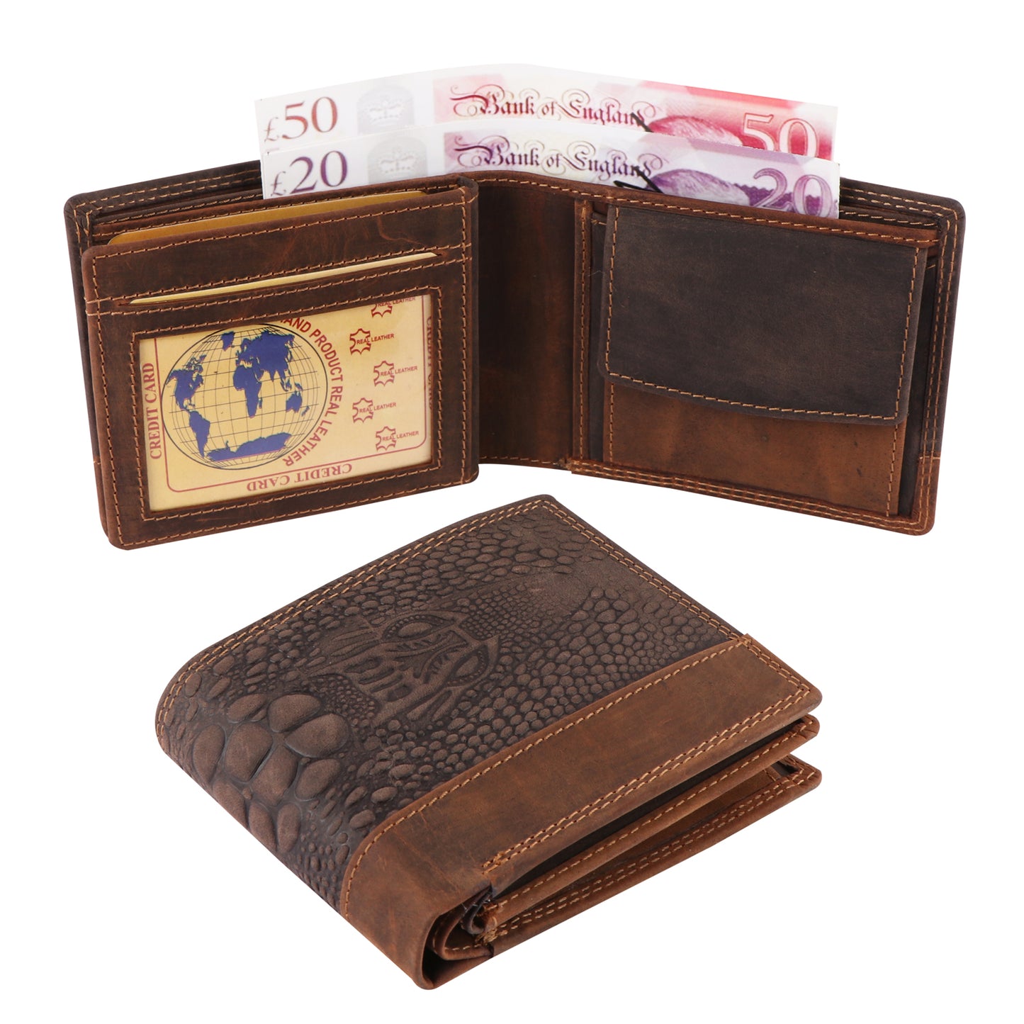 Seragino CrocPython Bifold Wallet