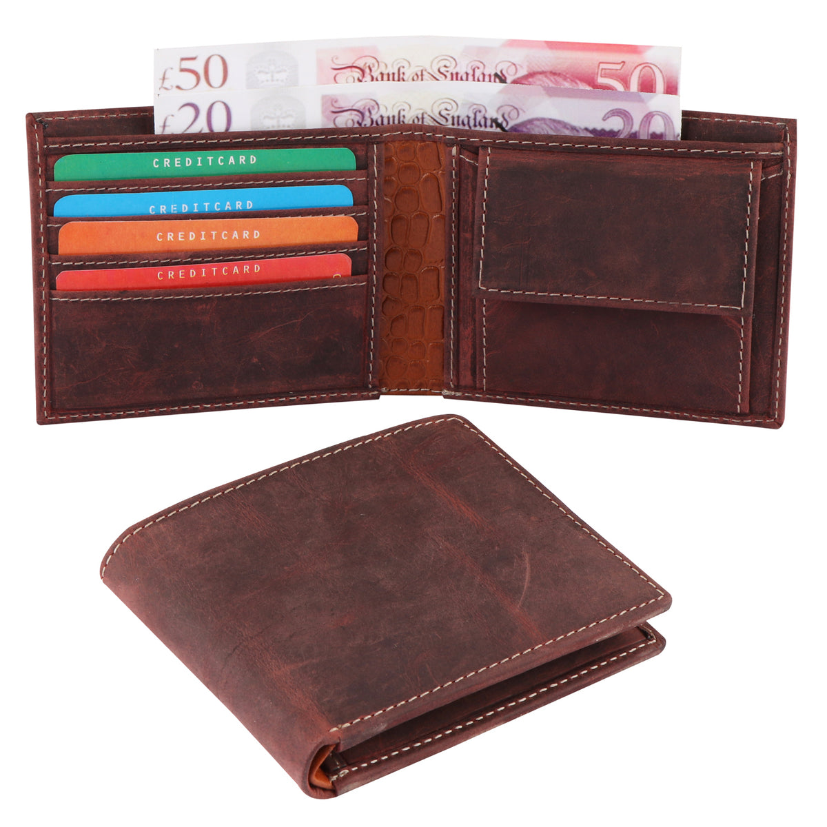 seragino compact leather wallet