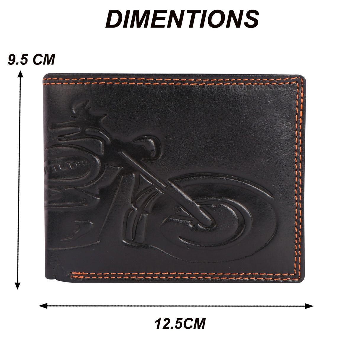 Seragino Bike Embossed Leather Bifold Wallet