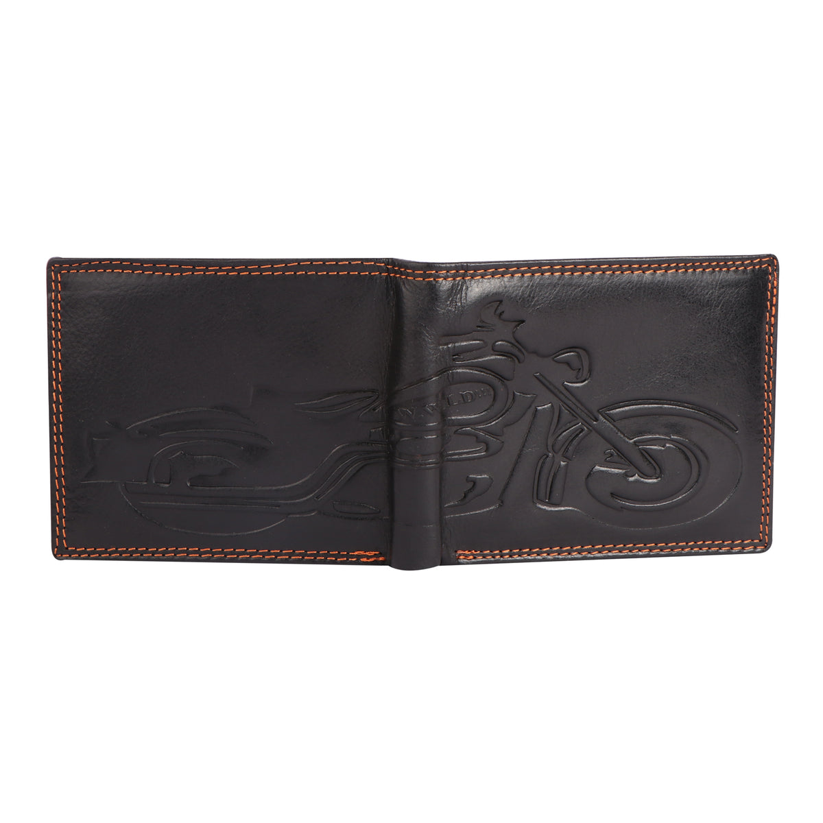 Seragino Bike Embossed Leather Bifold Wallet