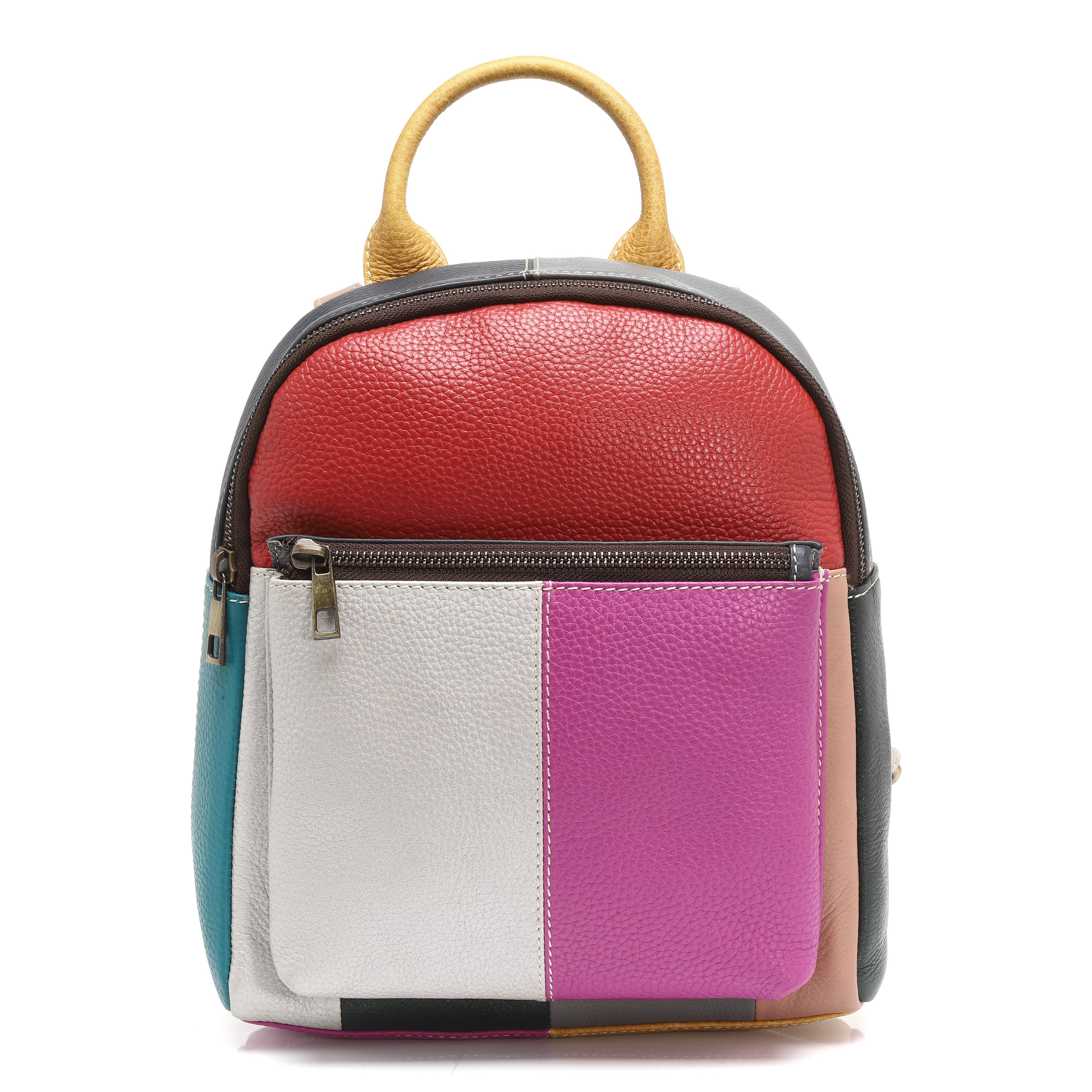 Seragino Mosaic Patchwork Leather Backpack - Side View