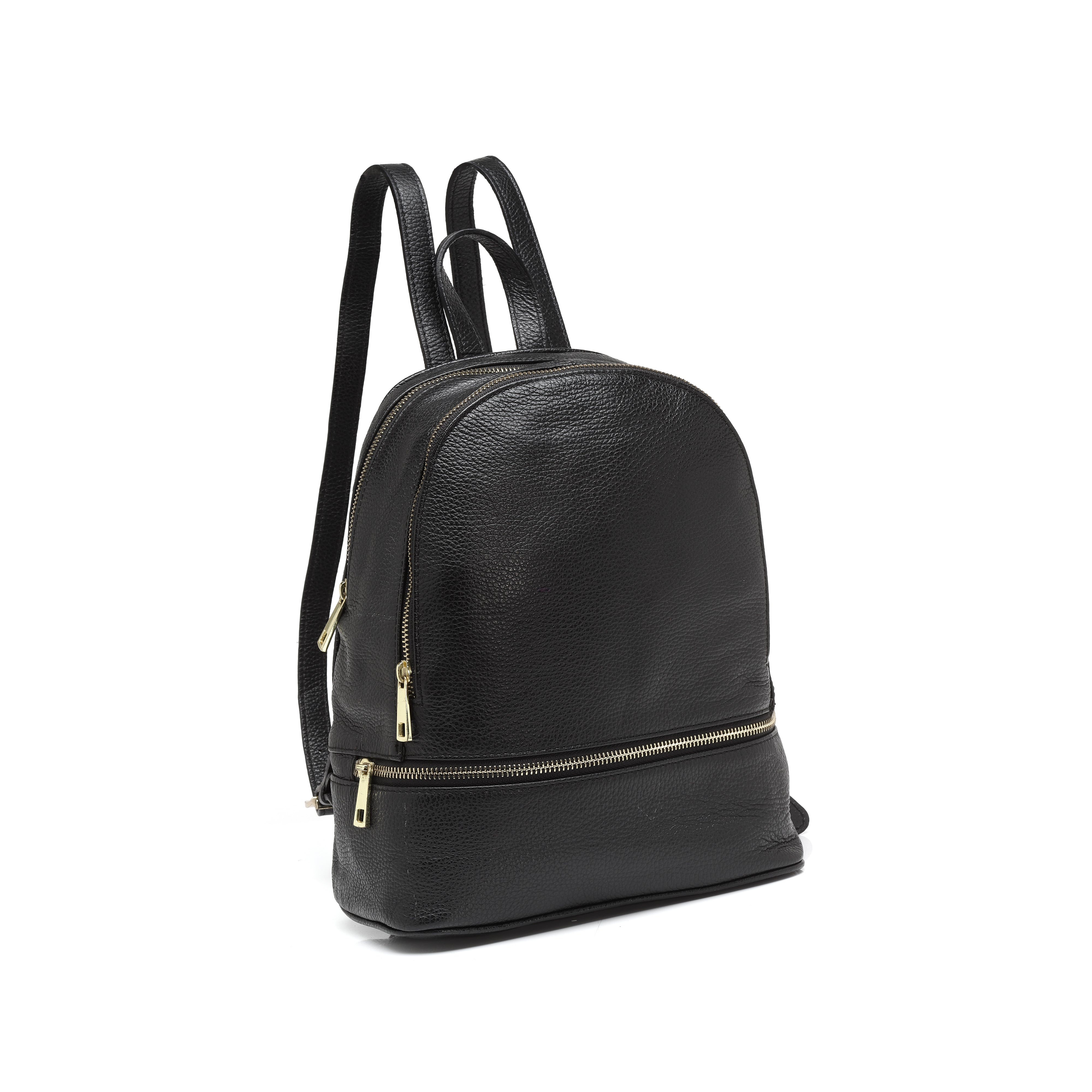 Seragino Noir Leather Backpack