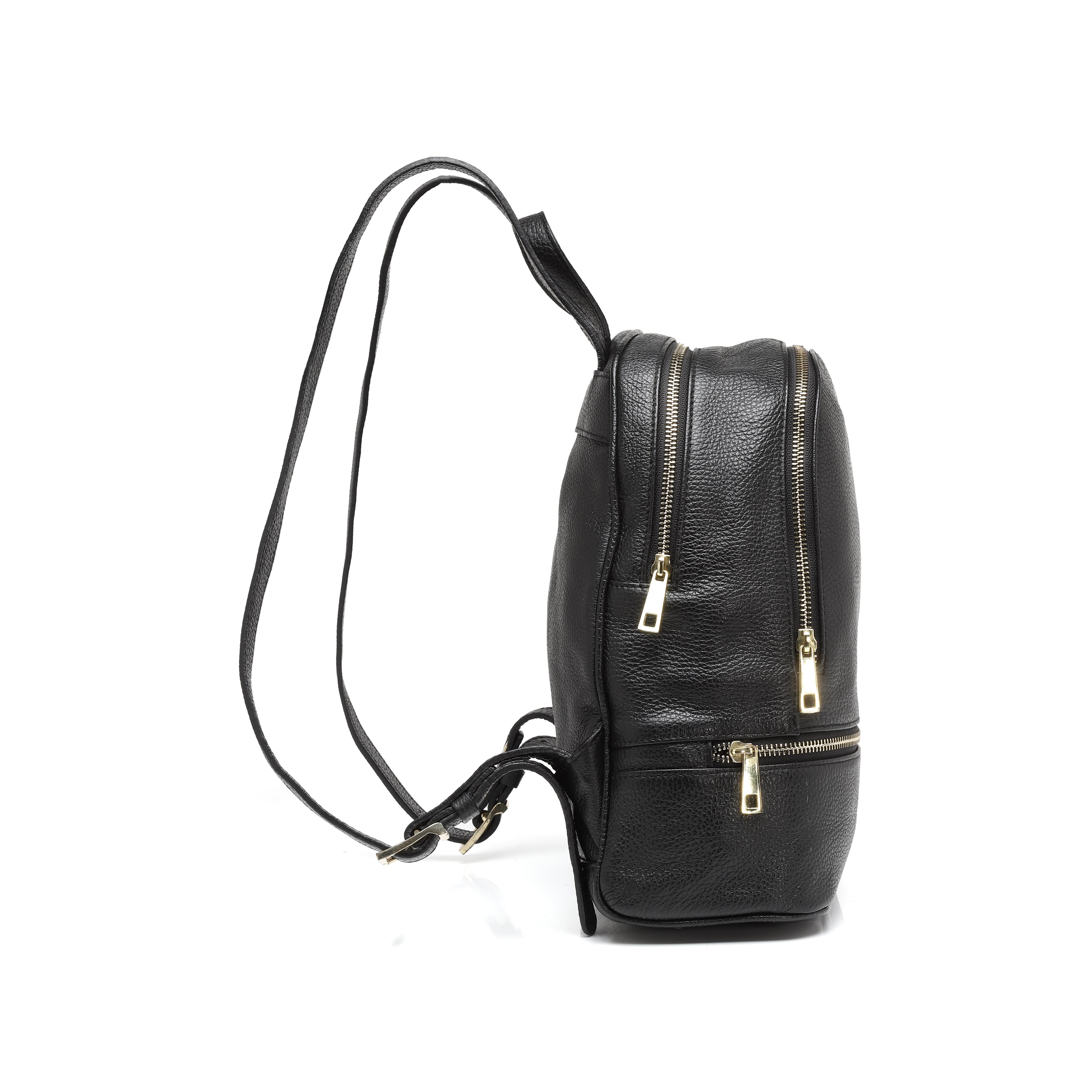 Seragino Noir Leather Backpack