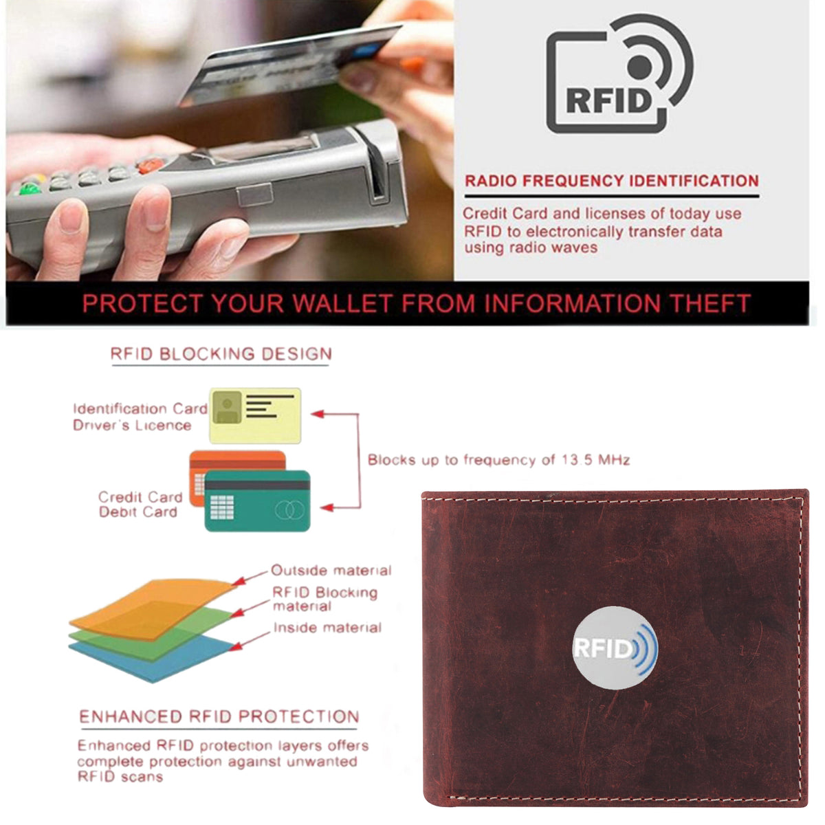 seragino compact leather wallet