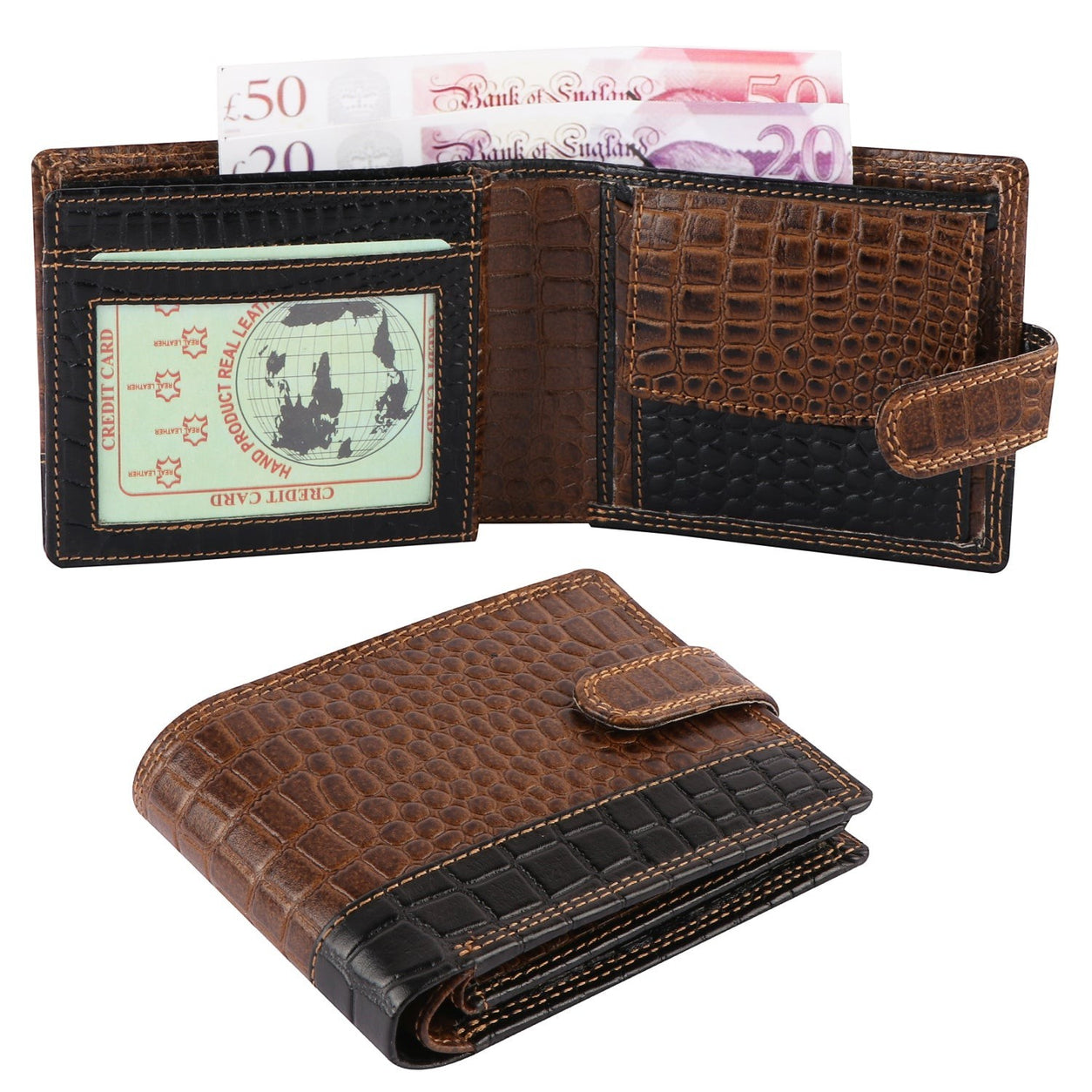 Genuine Leather Bi-Fold Wallet