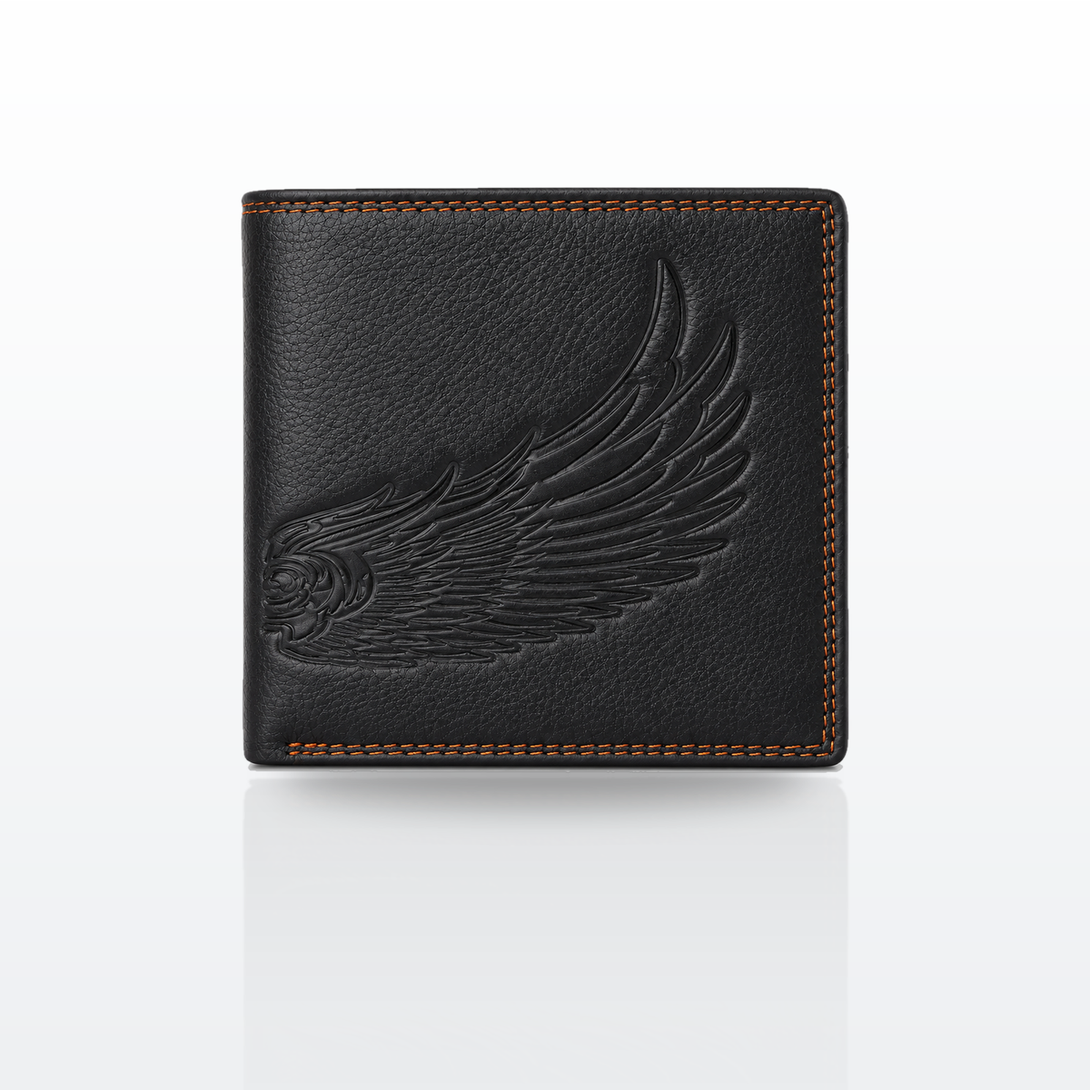 Wing Embossed Leather Bifold Wallet