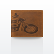 bike embossed cruch leather wallet